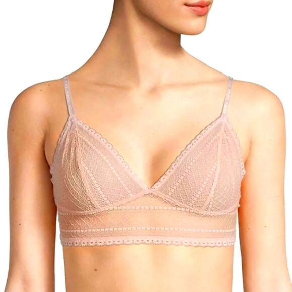 DKNY Lace Long Line Pink Bra  Size Small NWOT - Picture 1 of 13